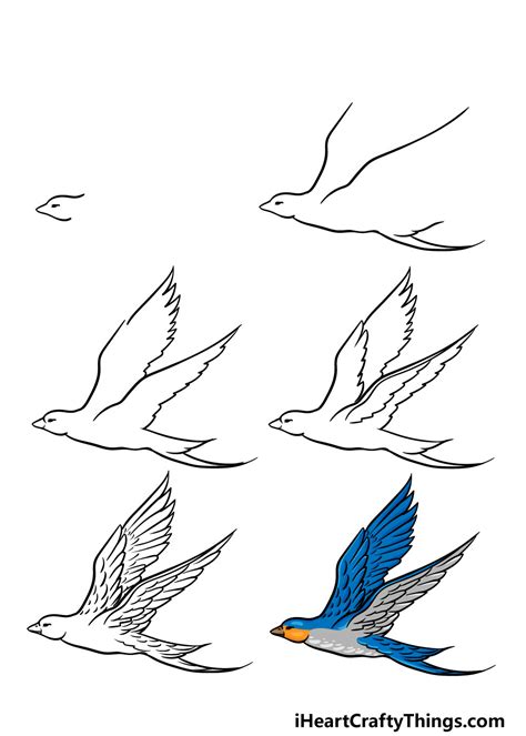 how to draw a bird flying.